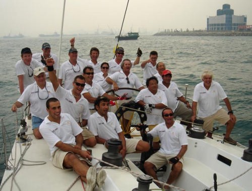 Pier Luigi Loro Piana and the crew of Ffree Fire - Line Honours winners in the RHKYC Loro Piana Around the Island Race 2006  © Cess Gaspar